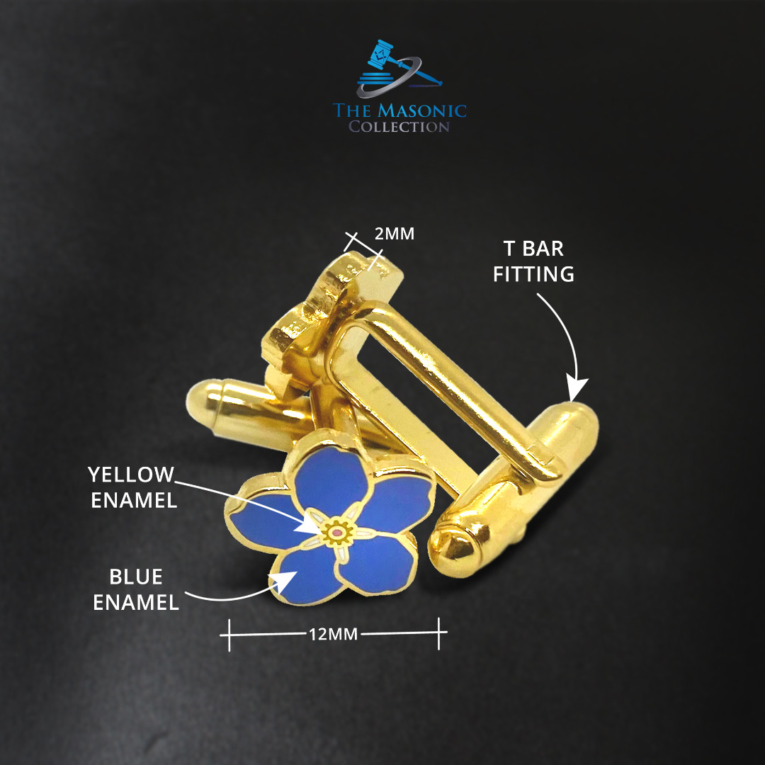Small Masonic Forget Me Not Cufflinks