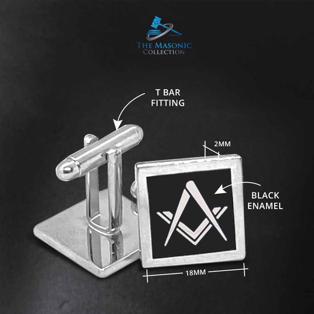 Black Modern Masonic Cufflinks Set