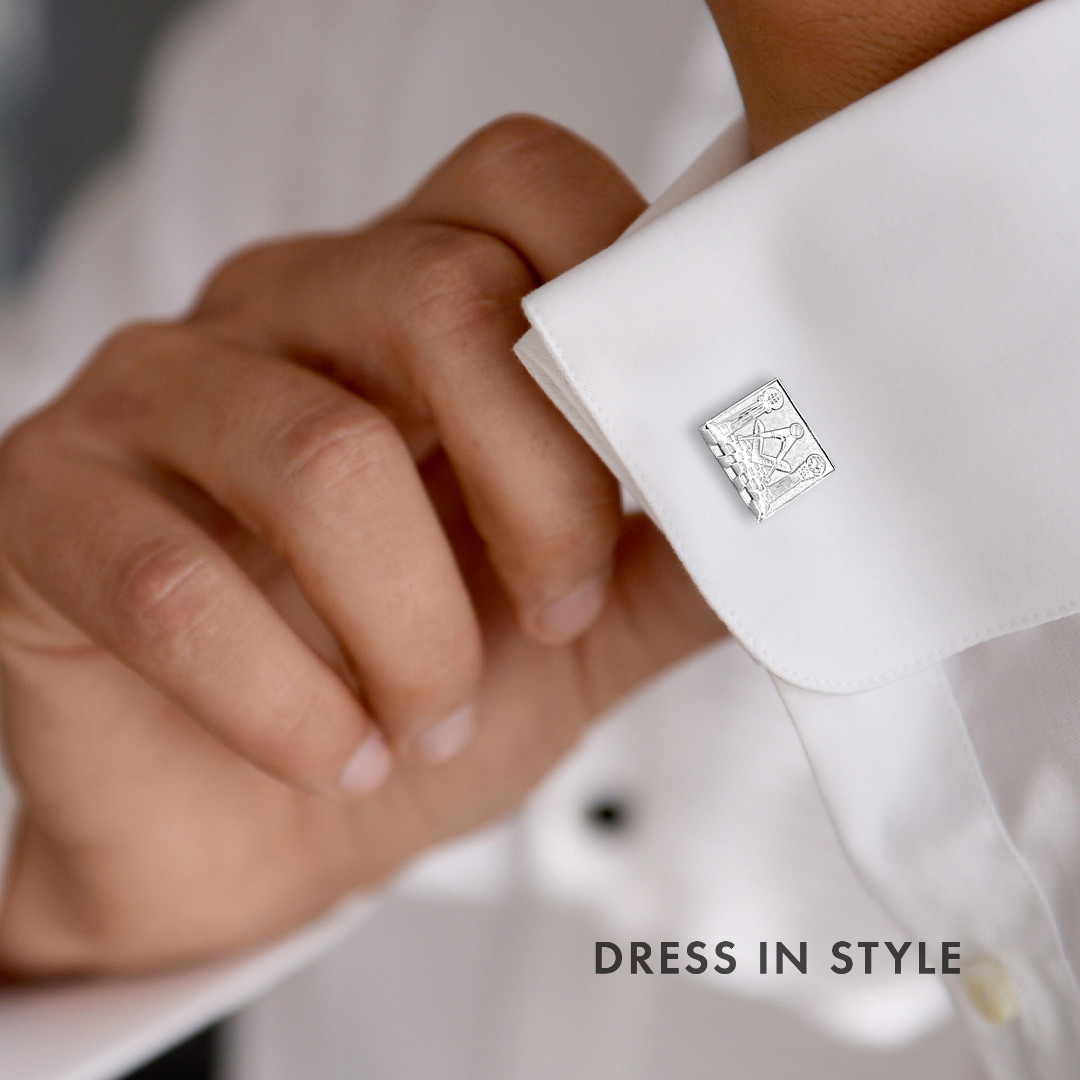 Silver Detailed Masonic Cufflinks