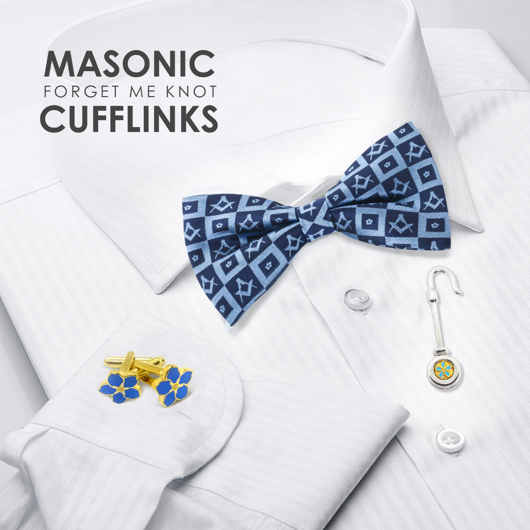 Small Masonic Forget Me Not Cufflinks