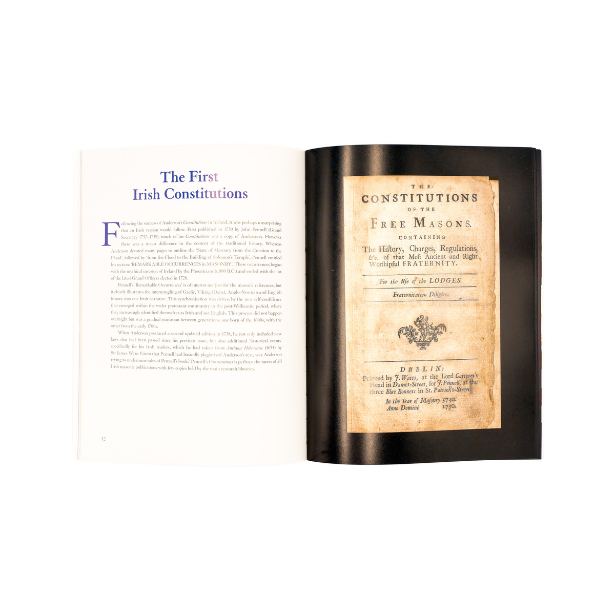 Grand Lodge of Ireland Tercentenary Souvenir Guide By Charles Horton
