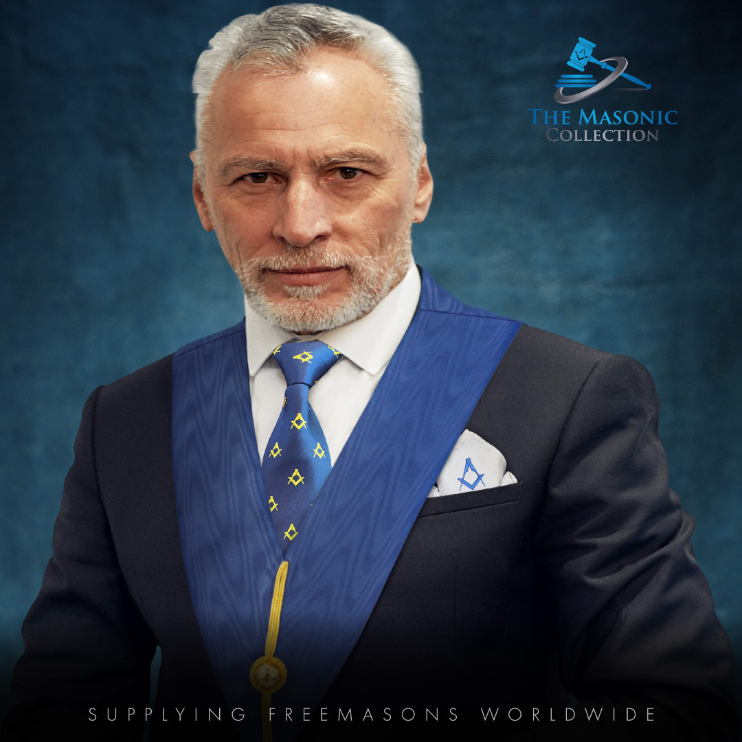 Freemasons White Craft 100% Silk Pocket Square / Handkerchief