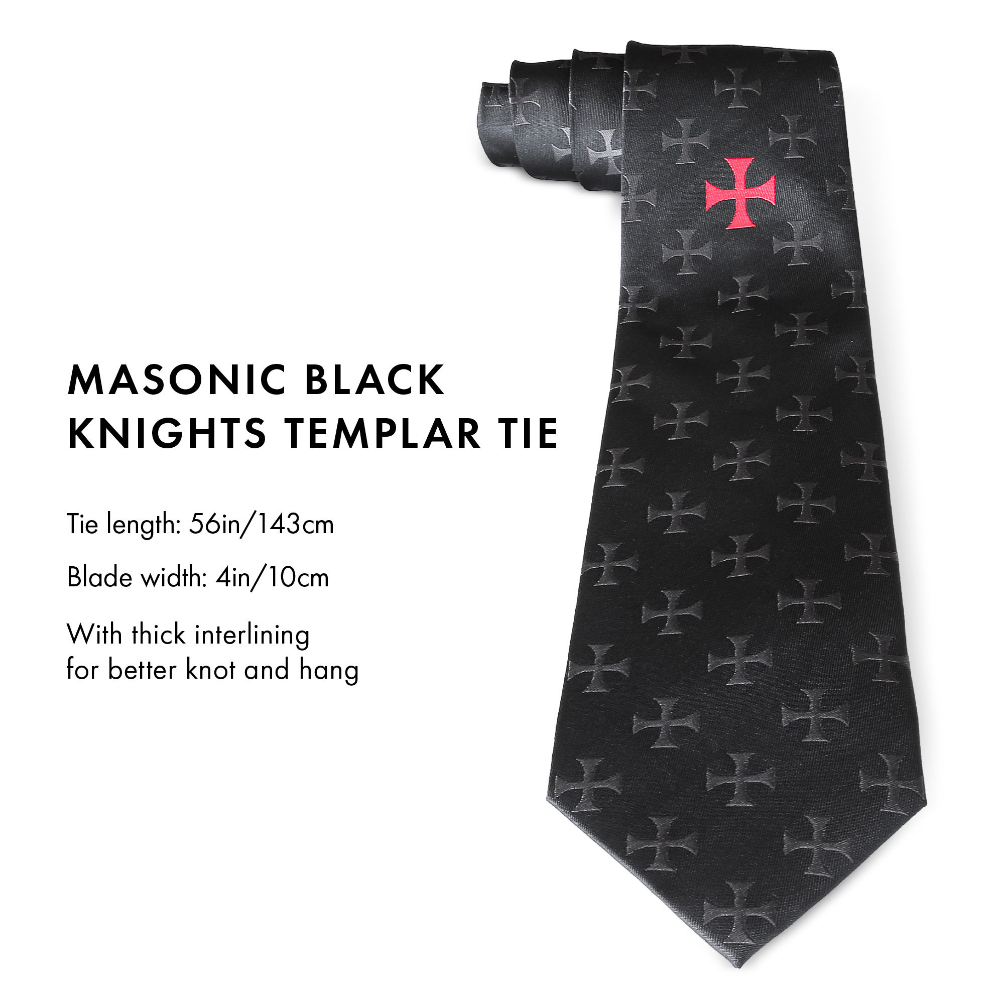 Black Knights Templar KT Tie