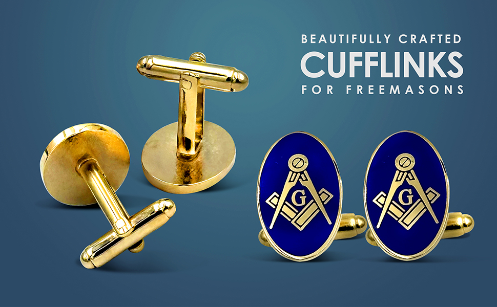 Craft Oval Sq & Compass Cufflinks with G 