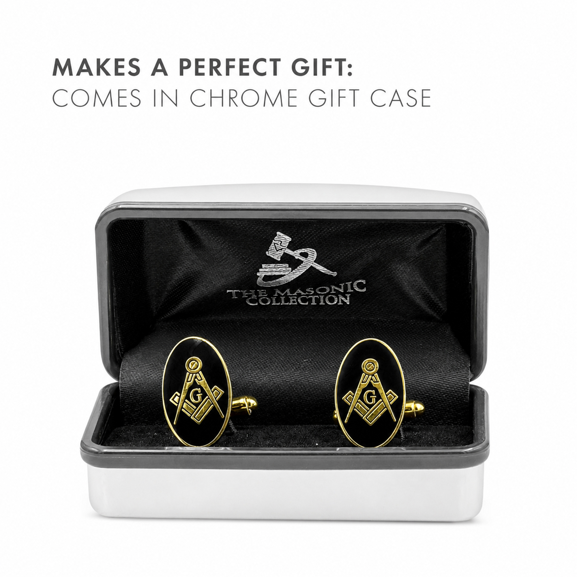 Craft Gold Plated Oval Sq & Compass with G Cufflinks