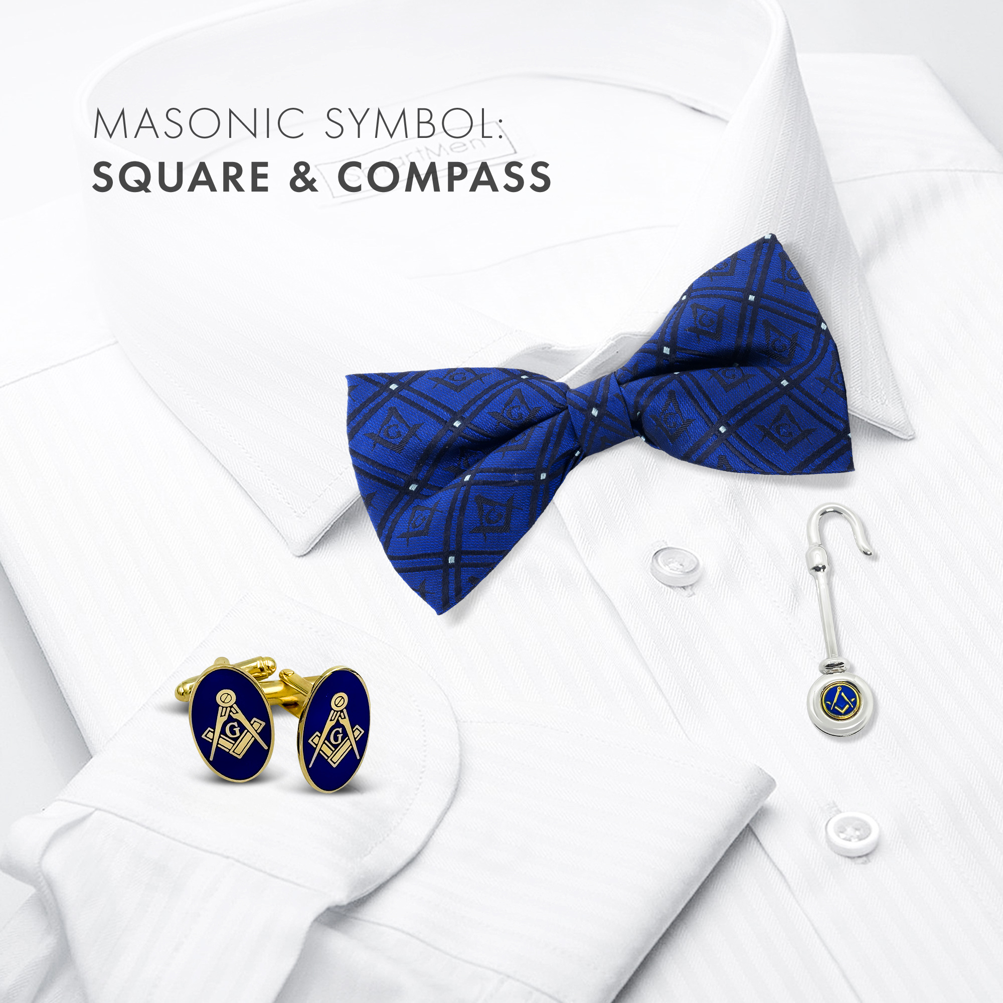 Craft Gold Plated Oval Sq & Compass with G Cufflinks