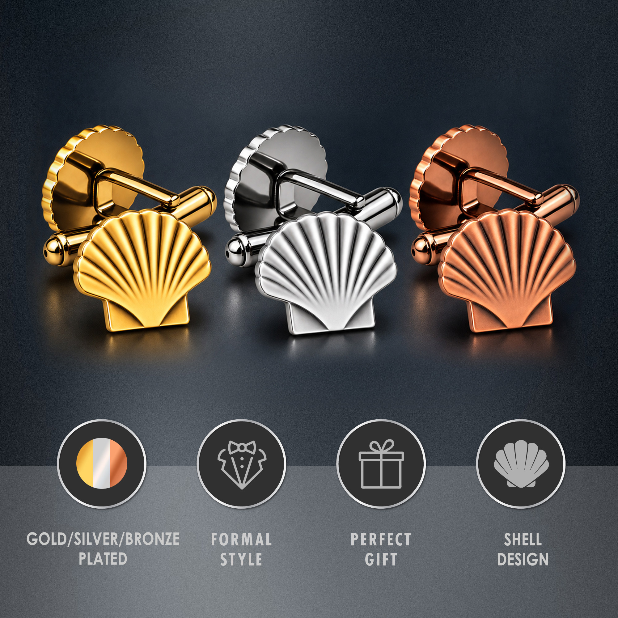 St Thomas of Acon Shell Cufflinks