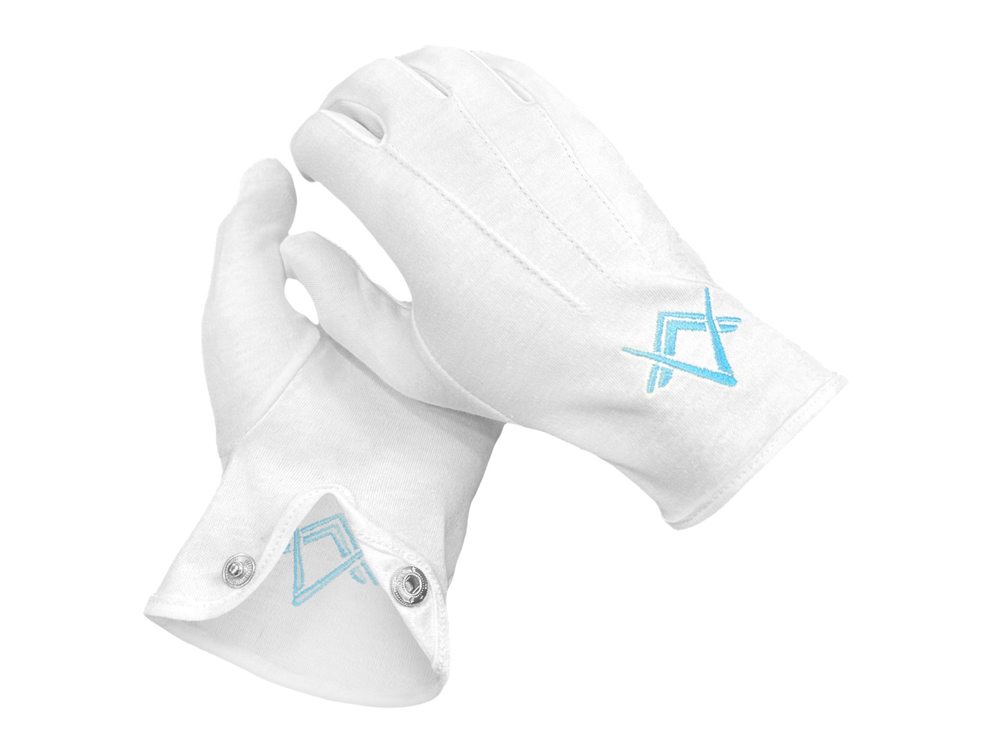 White 100 % Cotton Masonic Gloves