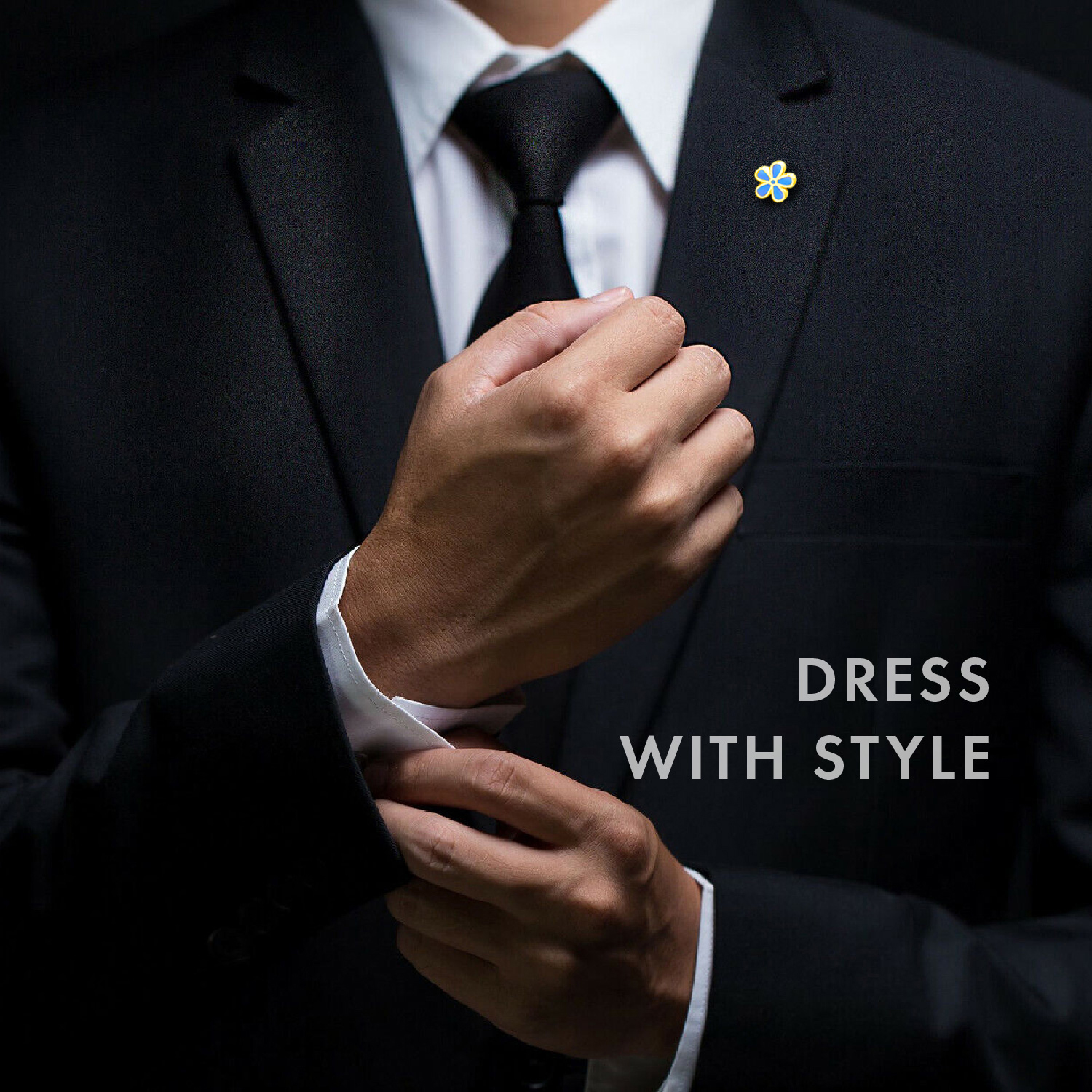 Gilt Metal Forget Me Not Masonic Lapel Pin (or Badge)