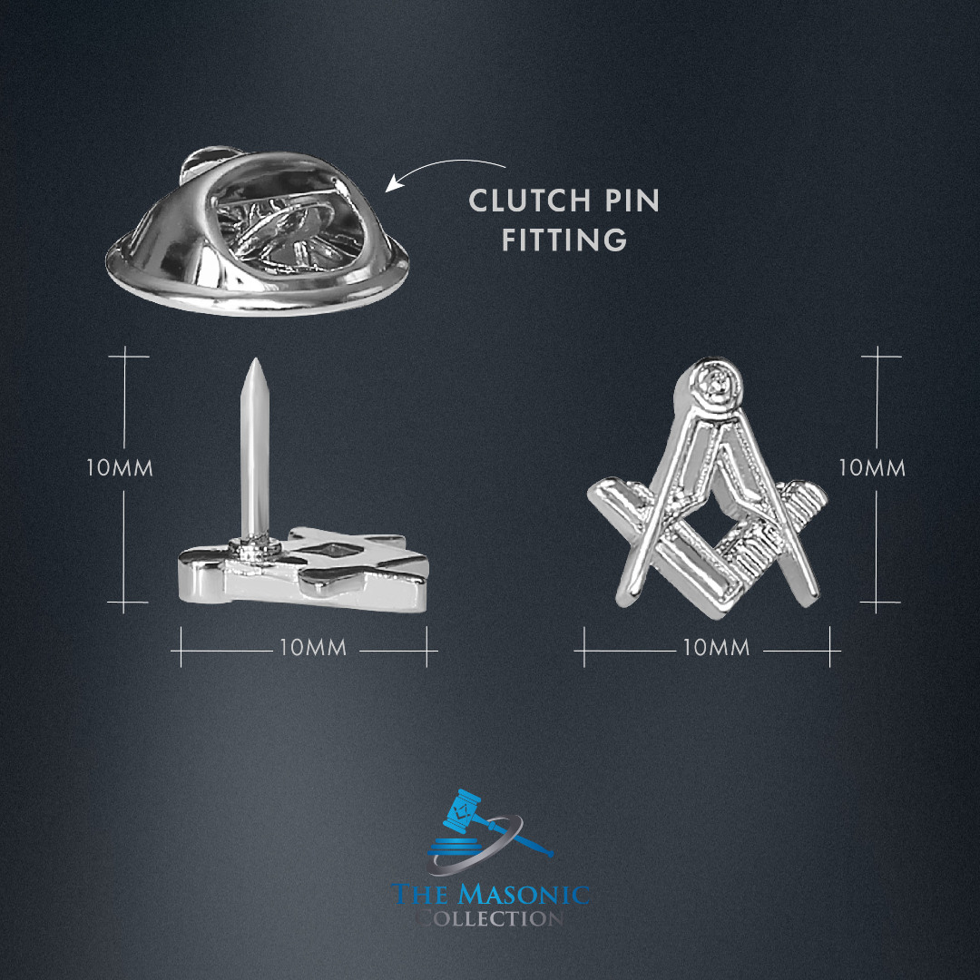 Craft Sq & Compass Silver Masonic Badge