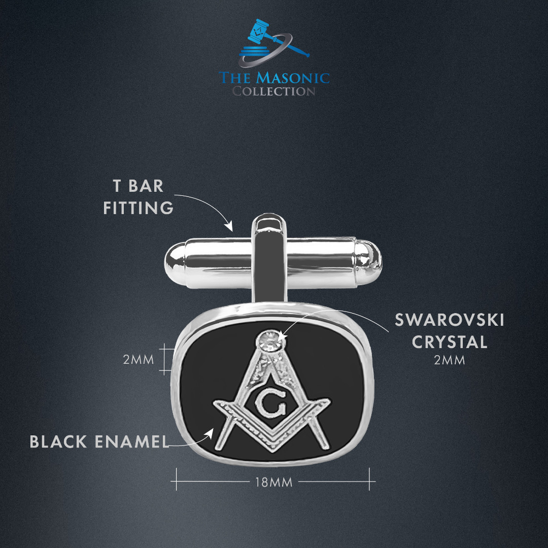 Black Masonic Cufflinks with G