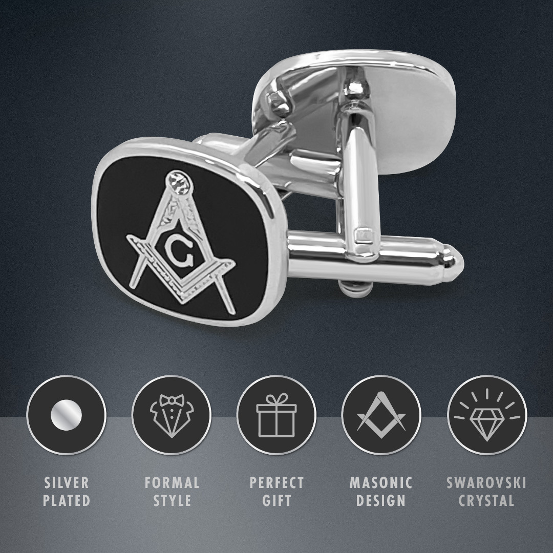 Black Masonic Cufflinks with G