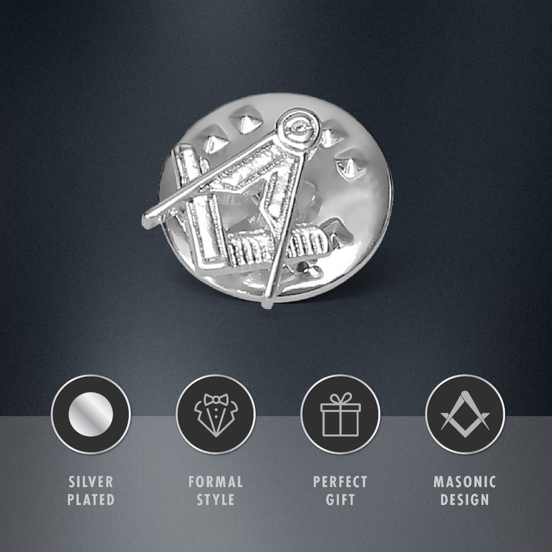Craft Sq & Compass Silver Masonic Badge