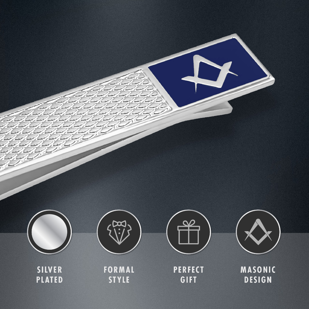 Freemasons Blue & Silver Masonic Tieslide