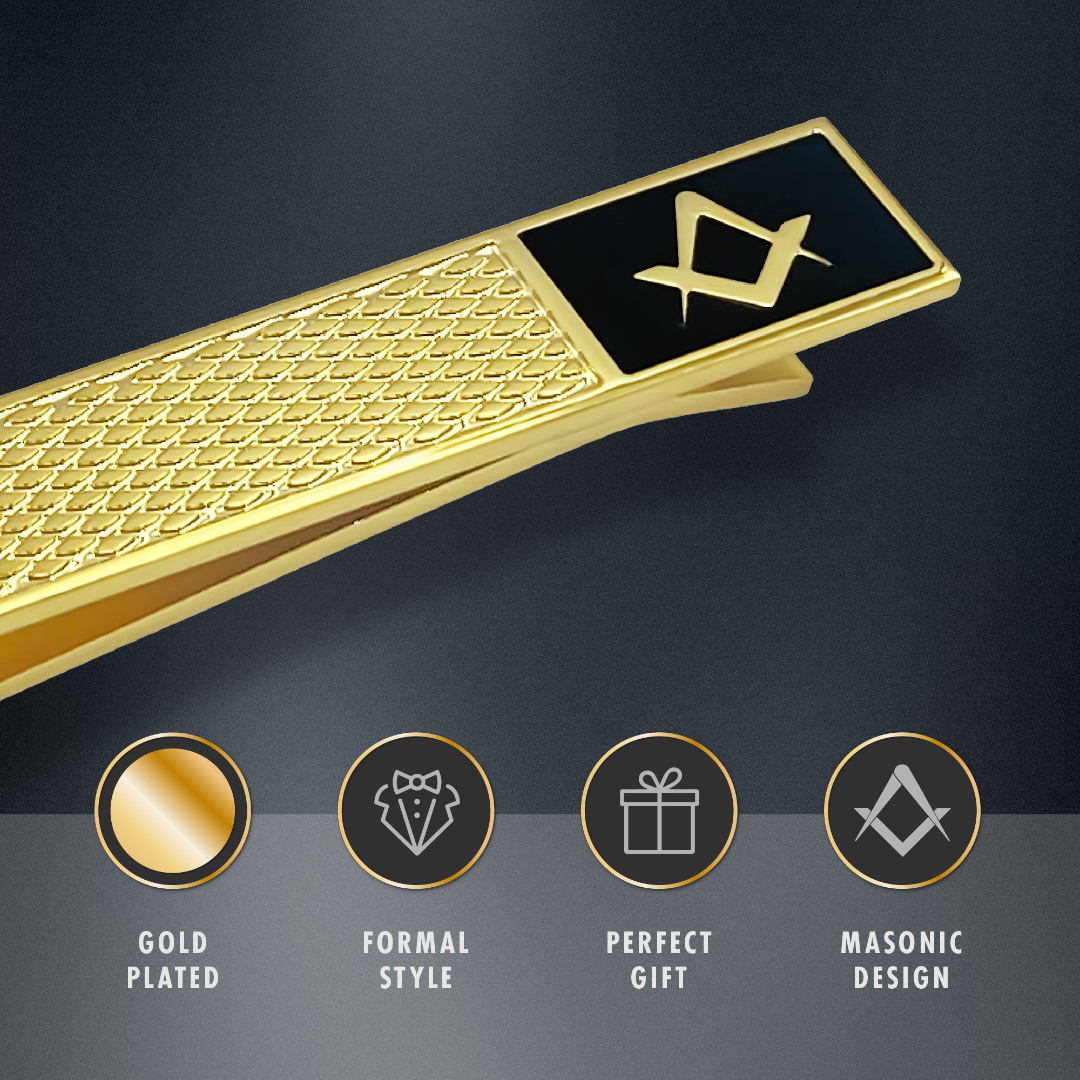 Freemasons Black & Gold Masonic Tieslide
