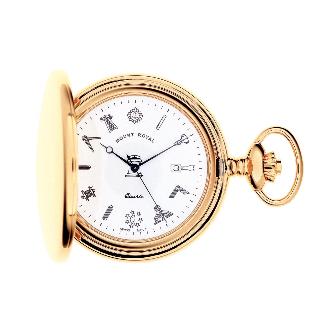 Full Hunter G409 PQ Masonic Pocket Watch