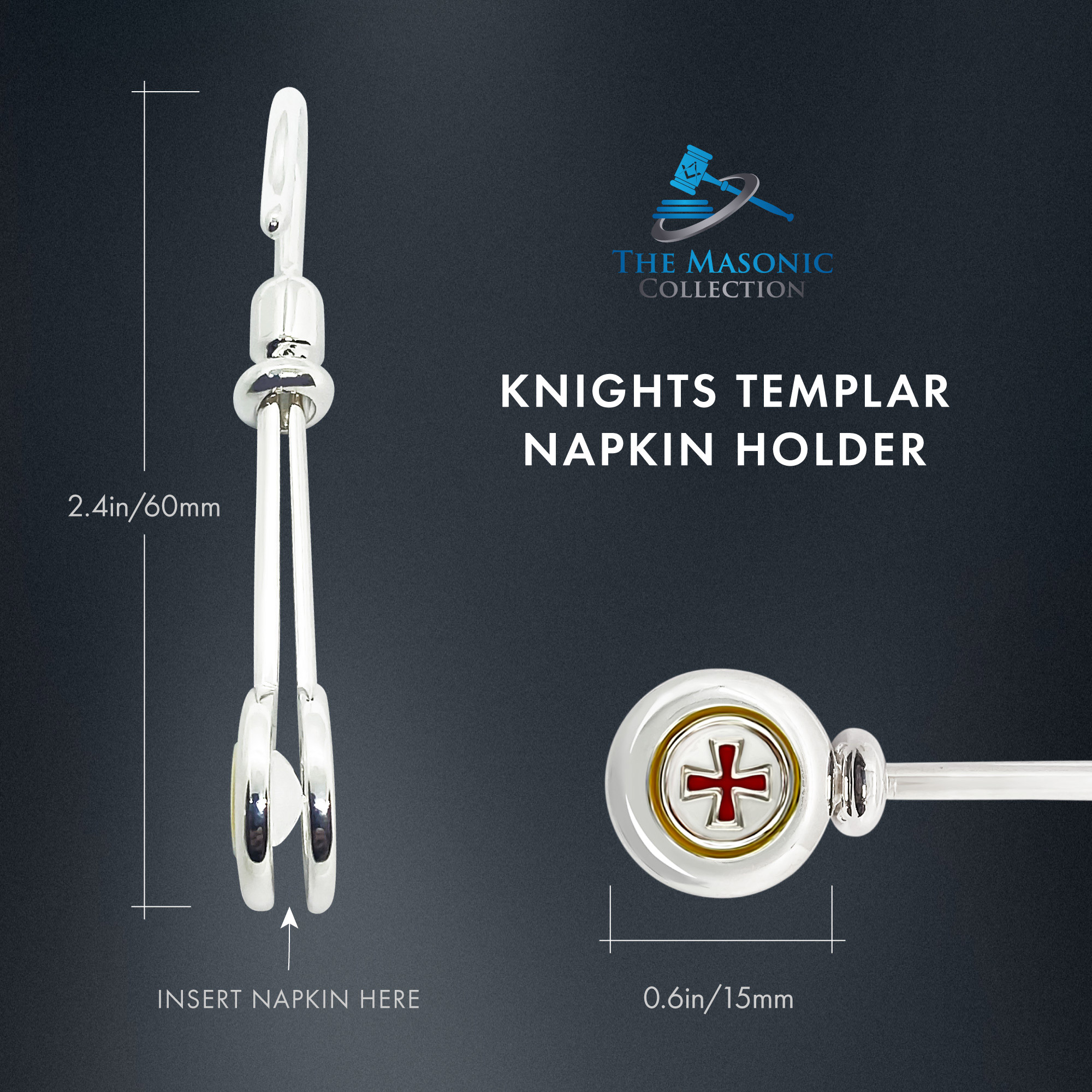 Freemasons Knight Templar Napkin Holder / Hook