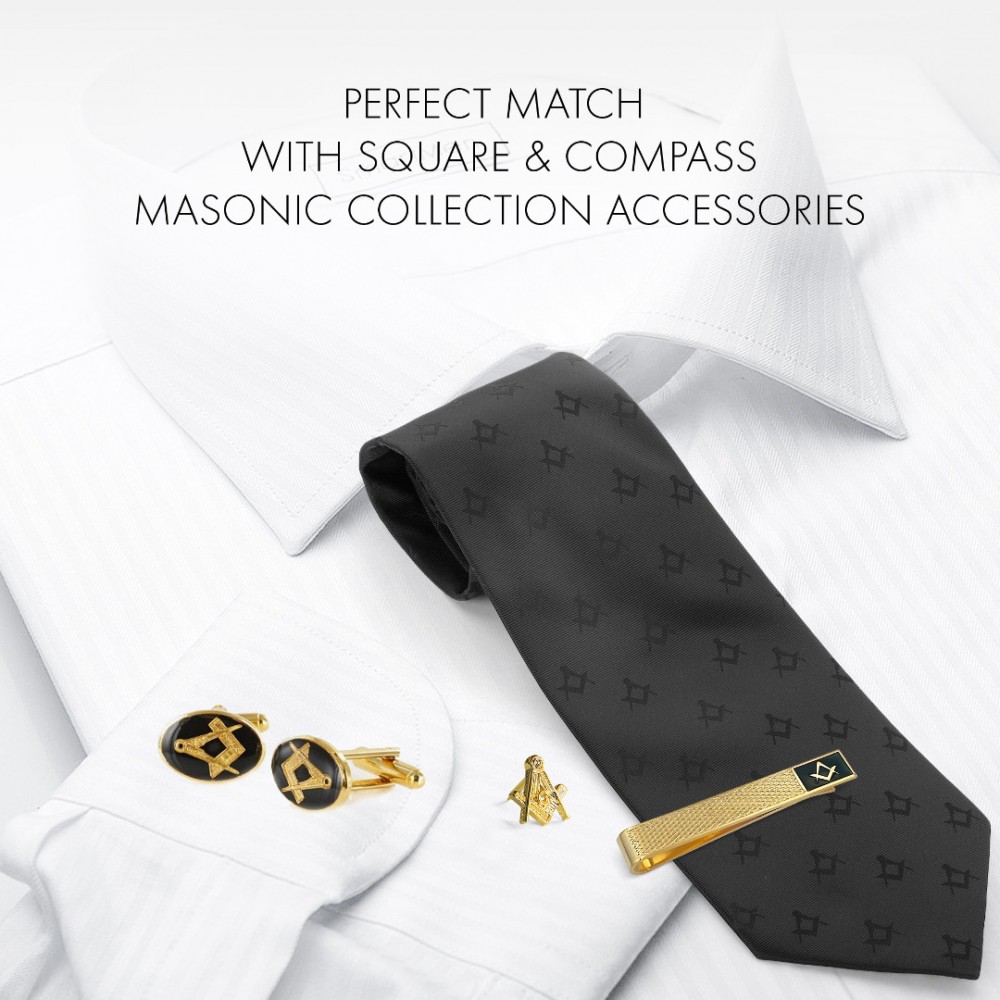 Gilt Metal Square & Compass Masonic Lapel or Tie Pin