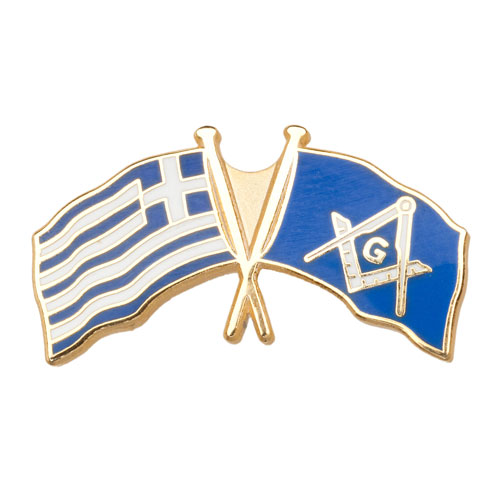 Greece Crossed Flag Badge