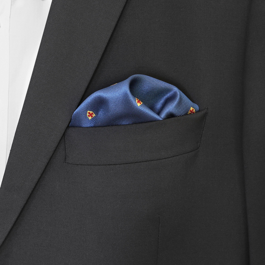 Masonic Knights Templar 100% Silk Pocket Square / Handkerchief