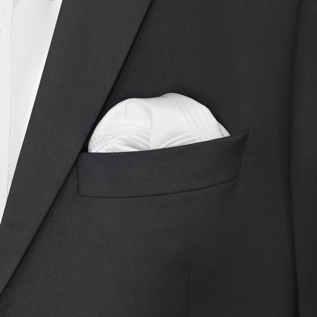 Freemasons White Craft 100% Silk Pocket Square / Handkerchief