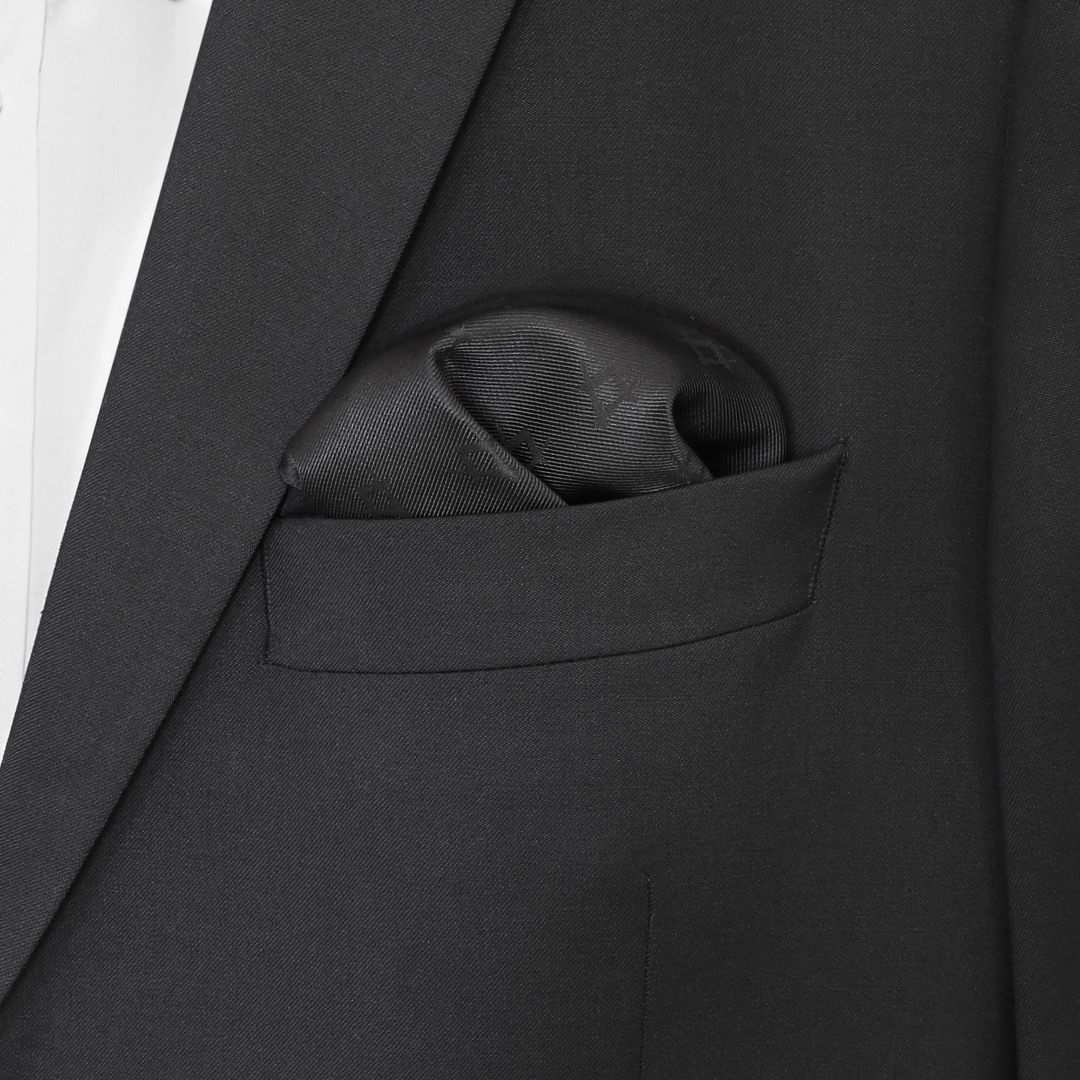 Black Freemasons 100% Silk Pocket Square / Handkerchief