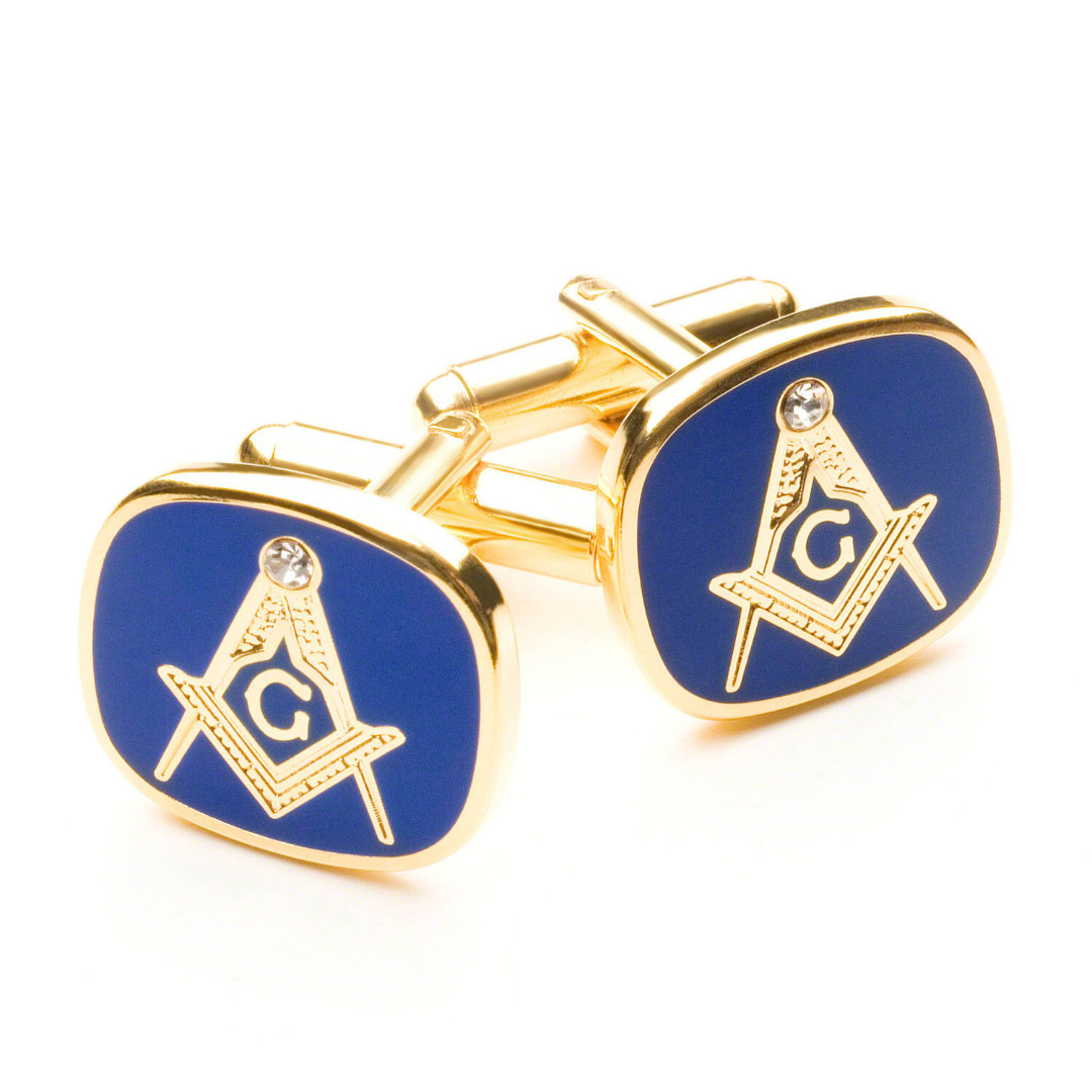 Blue Masonic Cufflinks with G