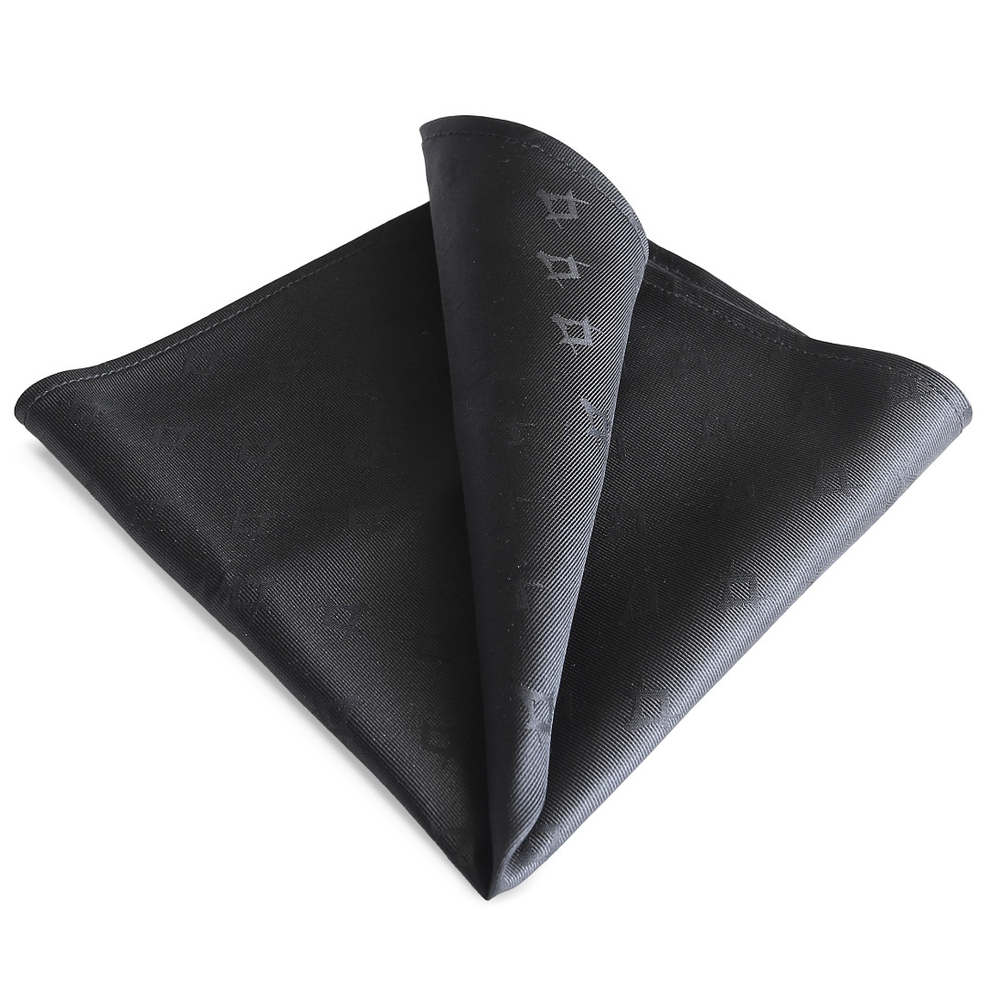 Black Freemasons 100% Silk Pocket Square / Handkerchief