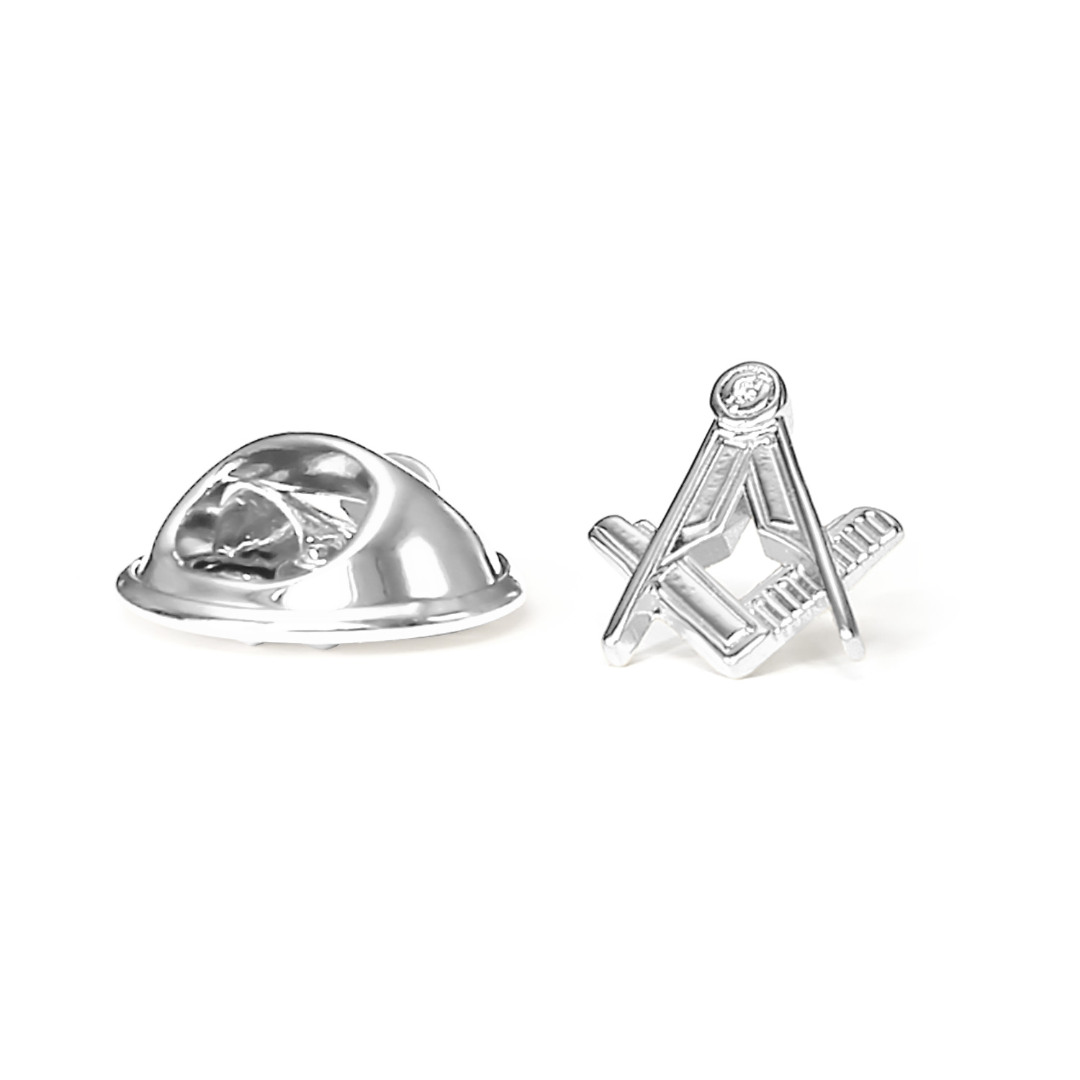 Craft Sq & Compass Silver Masonic Badge