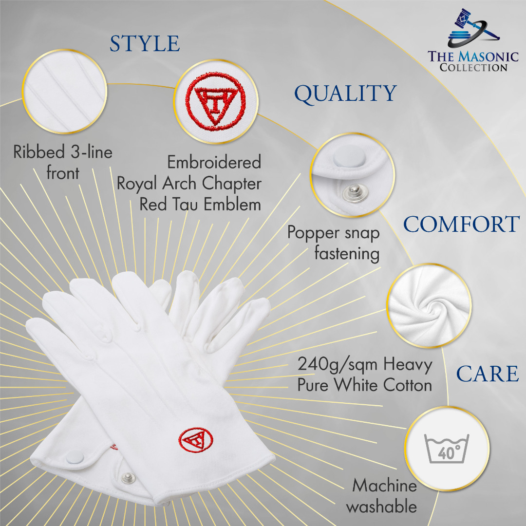 White 100 % Cotton Royal Arch Gloves