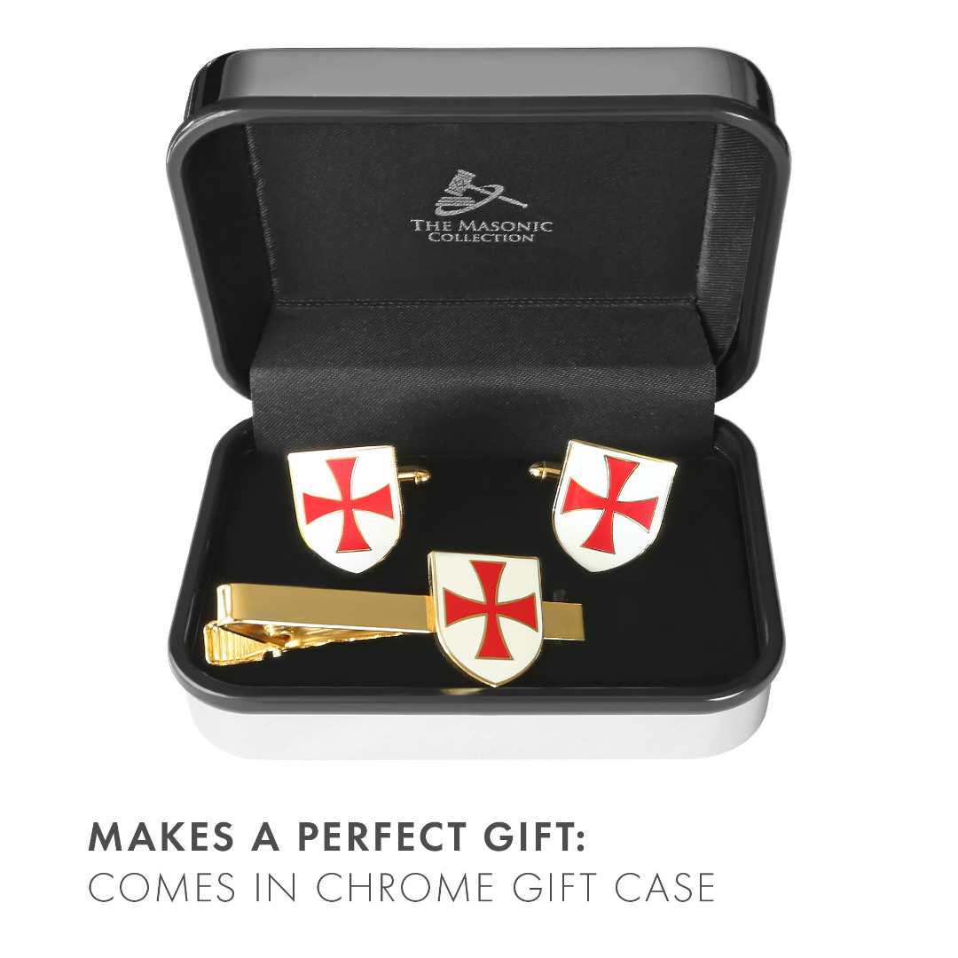 Knights Templar Cufflink & Tieslide Set
