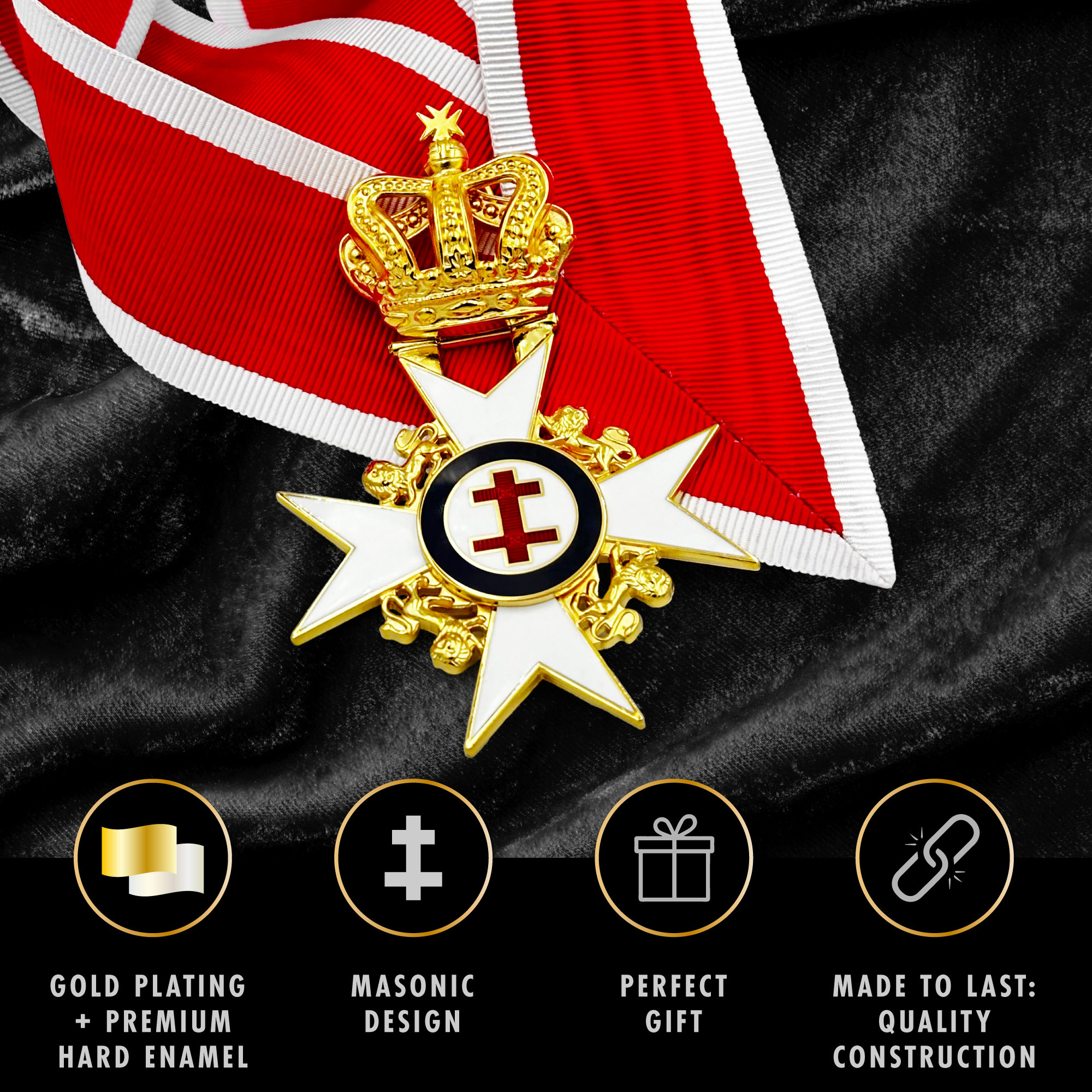 Knights Templar Past Preceptors Collarette & Jewel