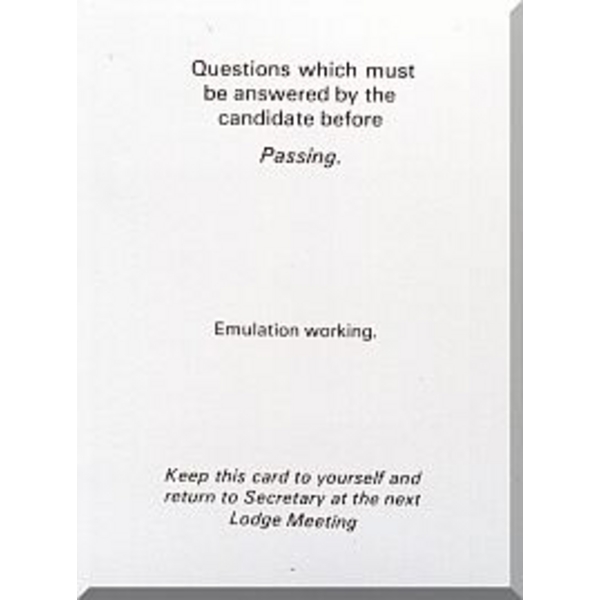 Emulation Passing Question Card