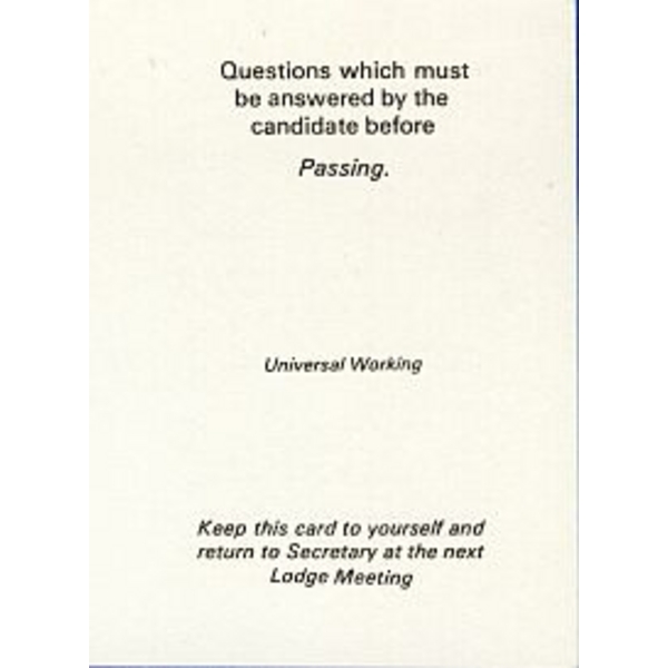 Universal Working Passing Card