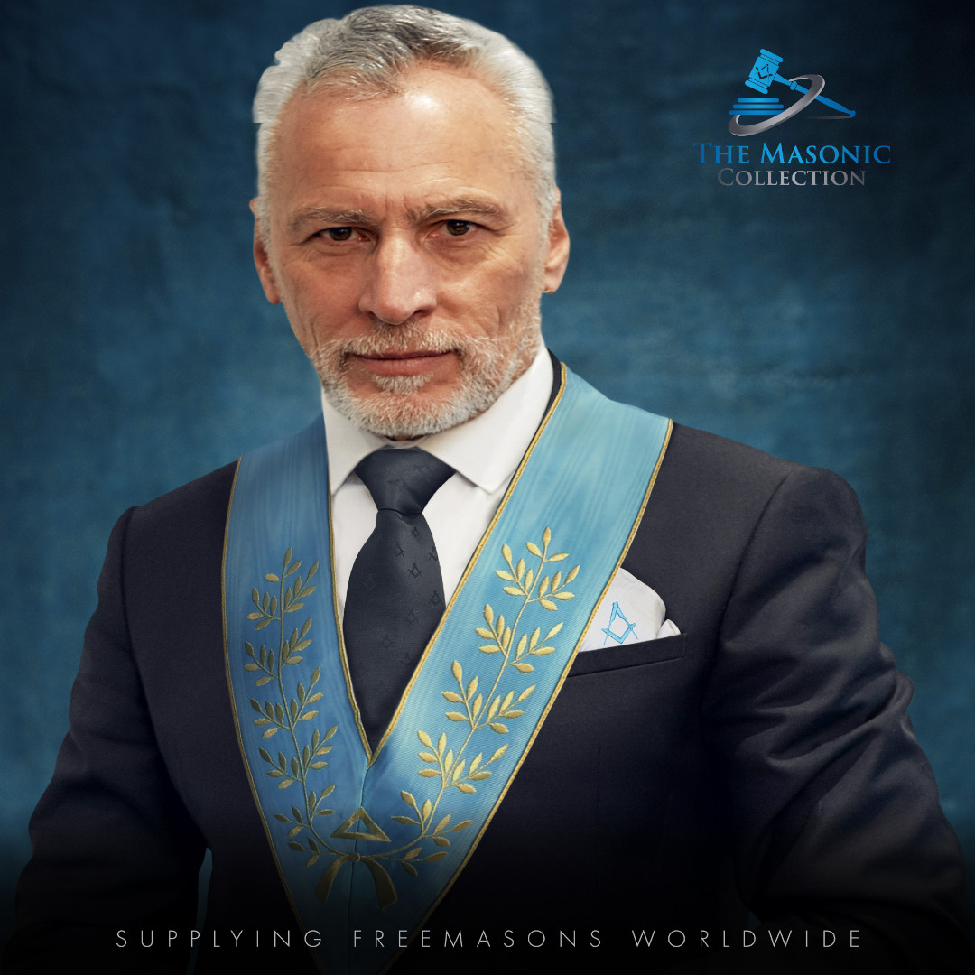 Freemasons White Craft 100% Silk Pocket Square / Handkerchief