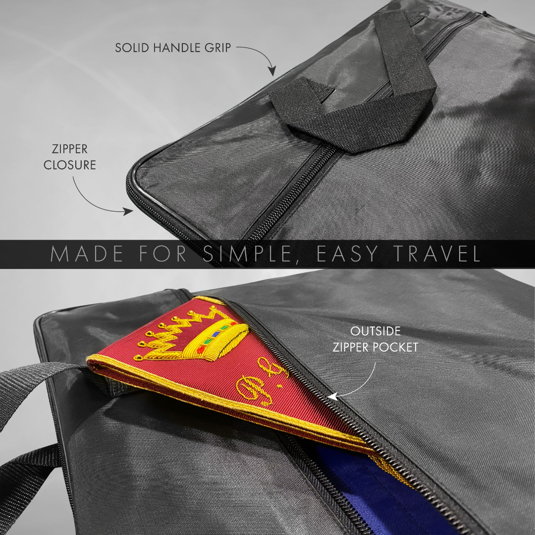 Quality Lightweight MM/WM Masonic Regalia Soft Case / Apron Holder Bag