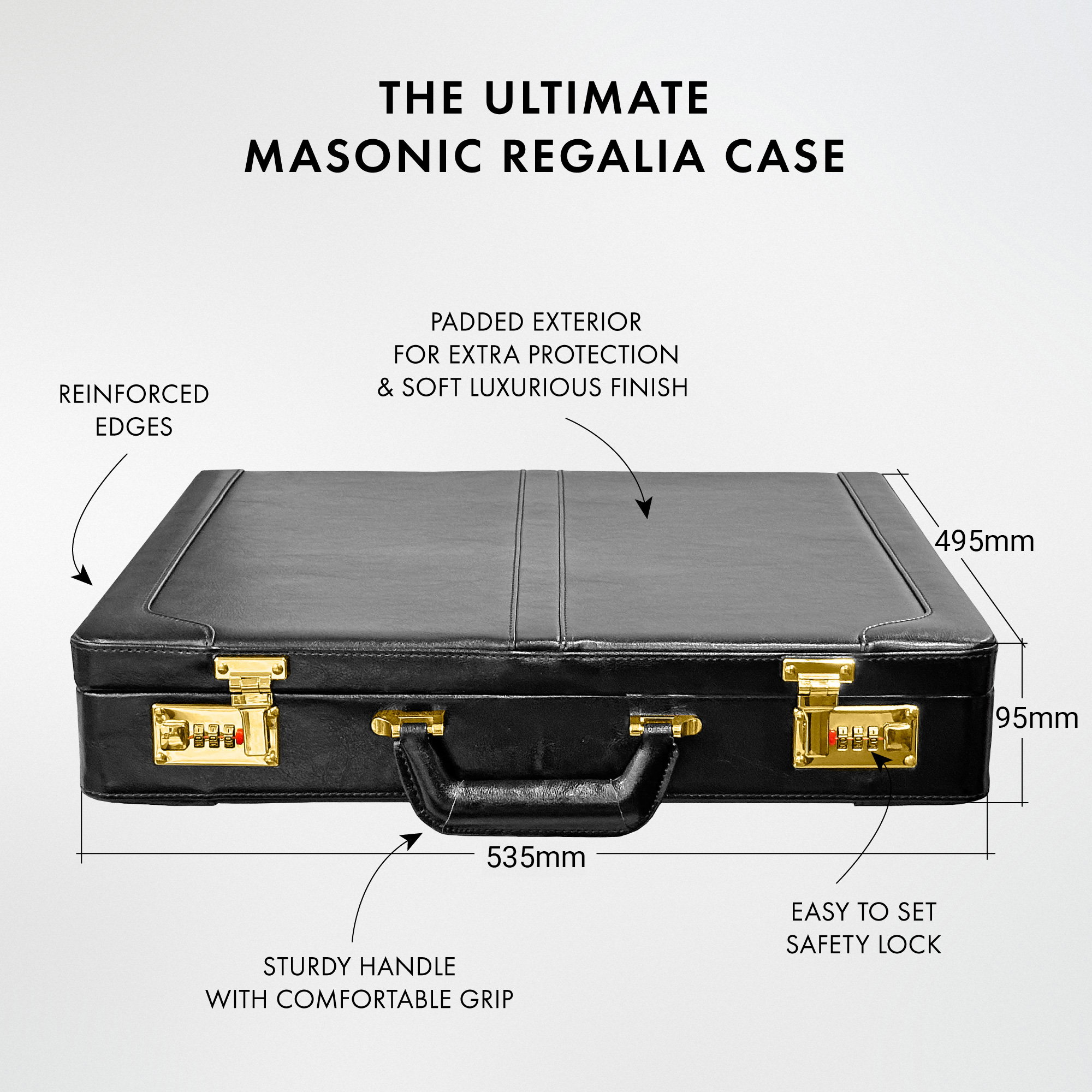 Luxury Freemason's Classic Layflat Grand Briefcase