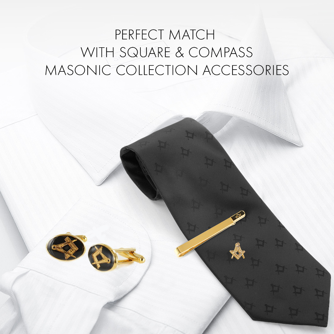 Gilt Metal Square & Compass Masonic Lapel or Tie Pin