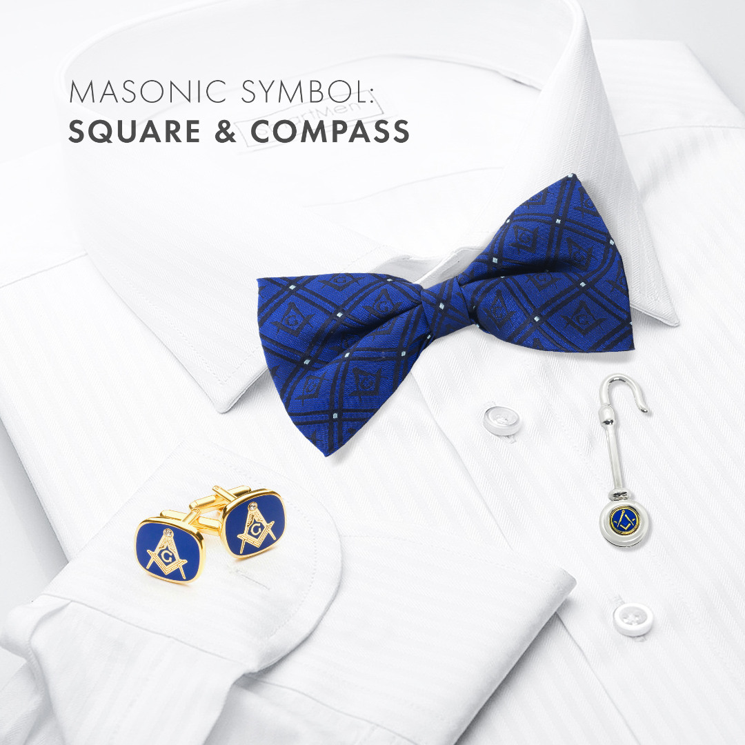 Blue Masonic Cufflinks with G