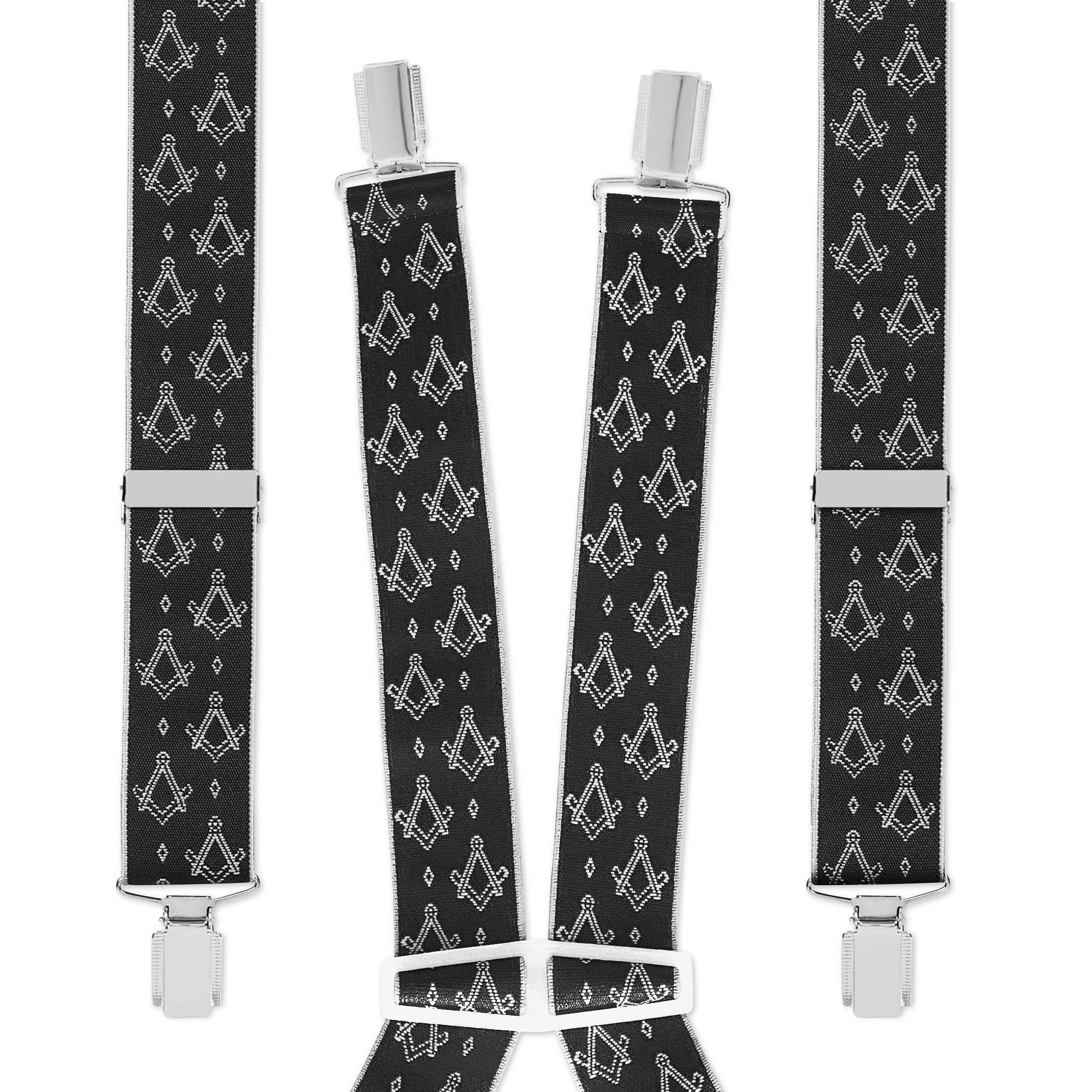 Black & Silver Masonic Braces