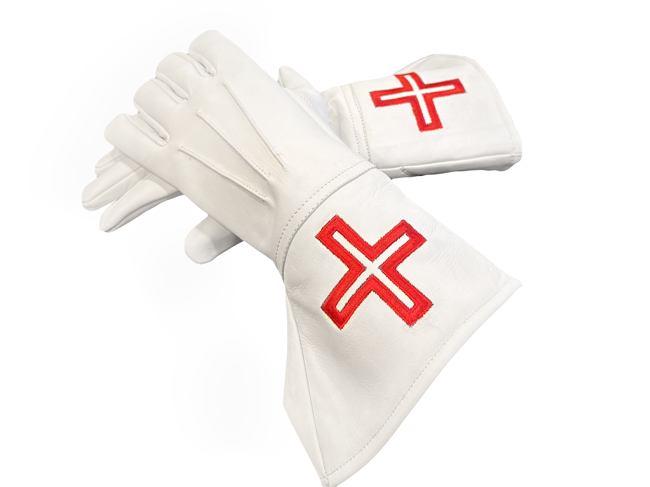 St. Thomas of Acon White Leather Gauntlets