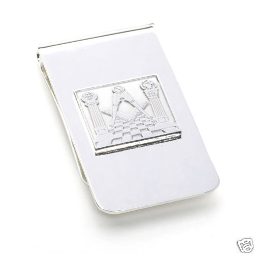 Masonic Silver Money Clip