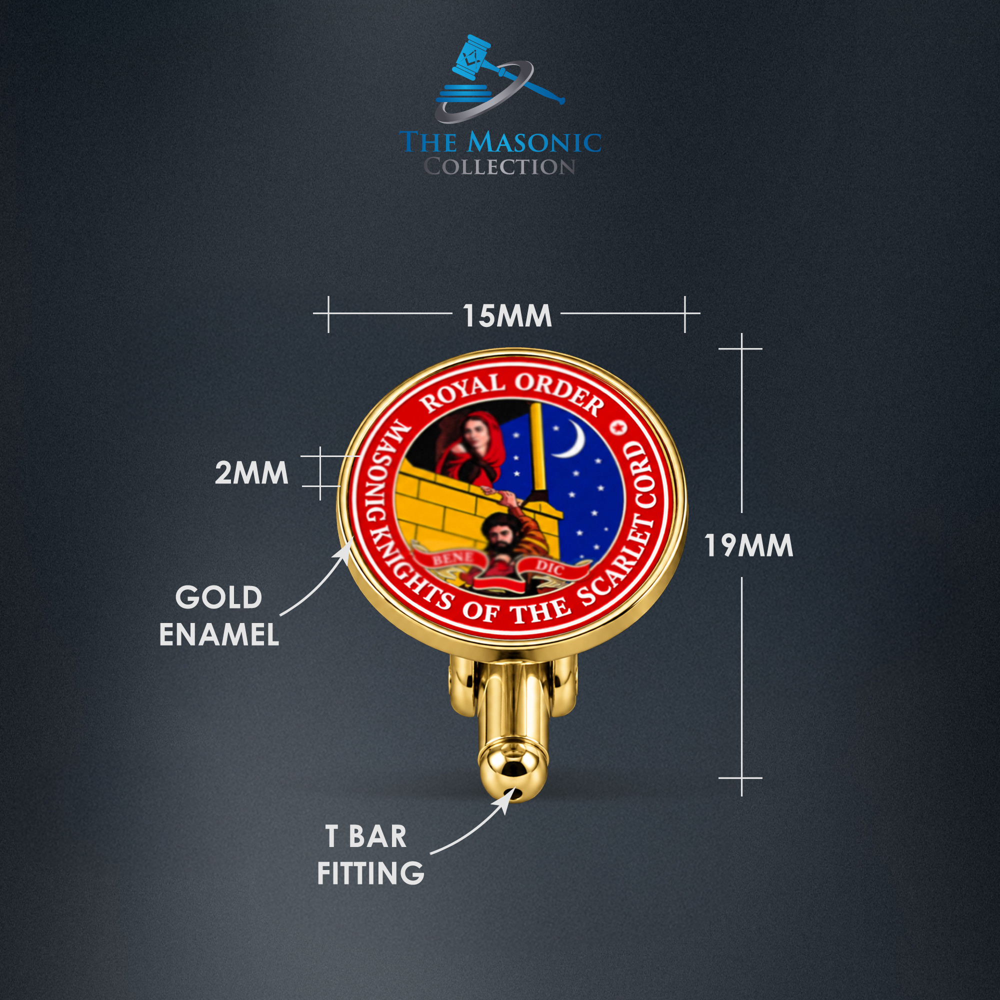 Order of Scarlet Cord Masonic Cufflinks