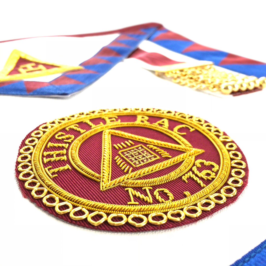 Scottish Royal Arch Provincial Apron Badge on Apron