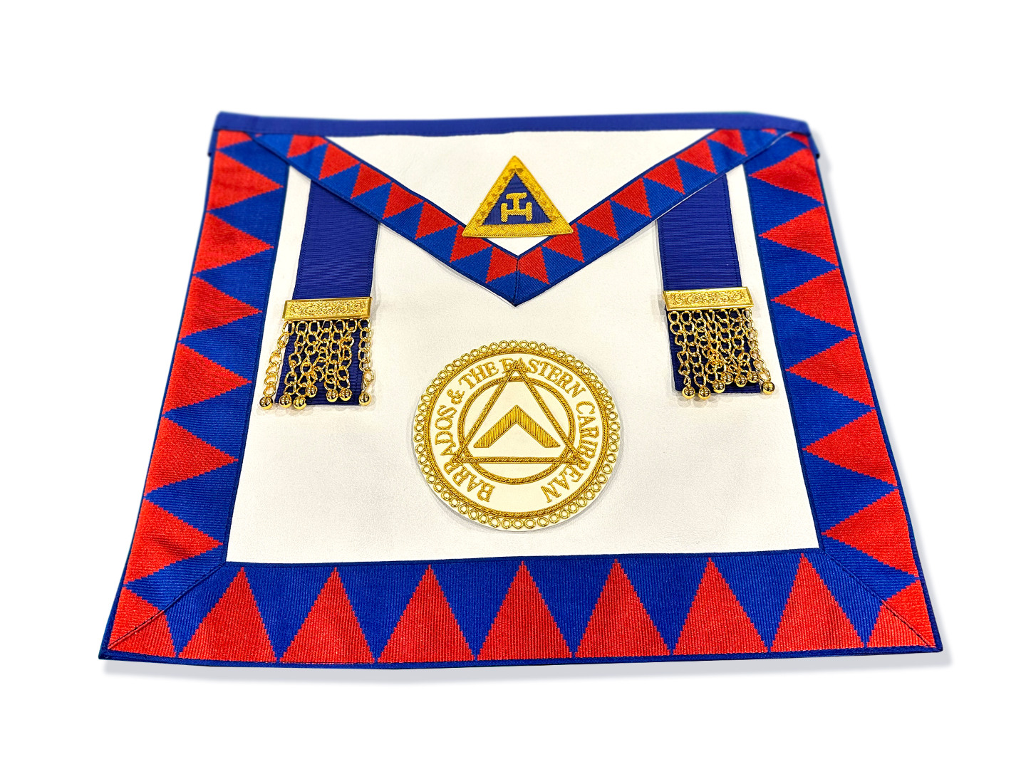 Royal Arch District Apron Badge Attached on Lambskin Apron
