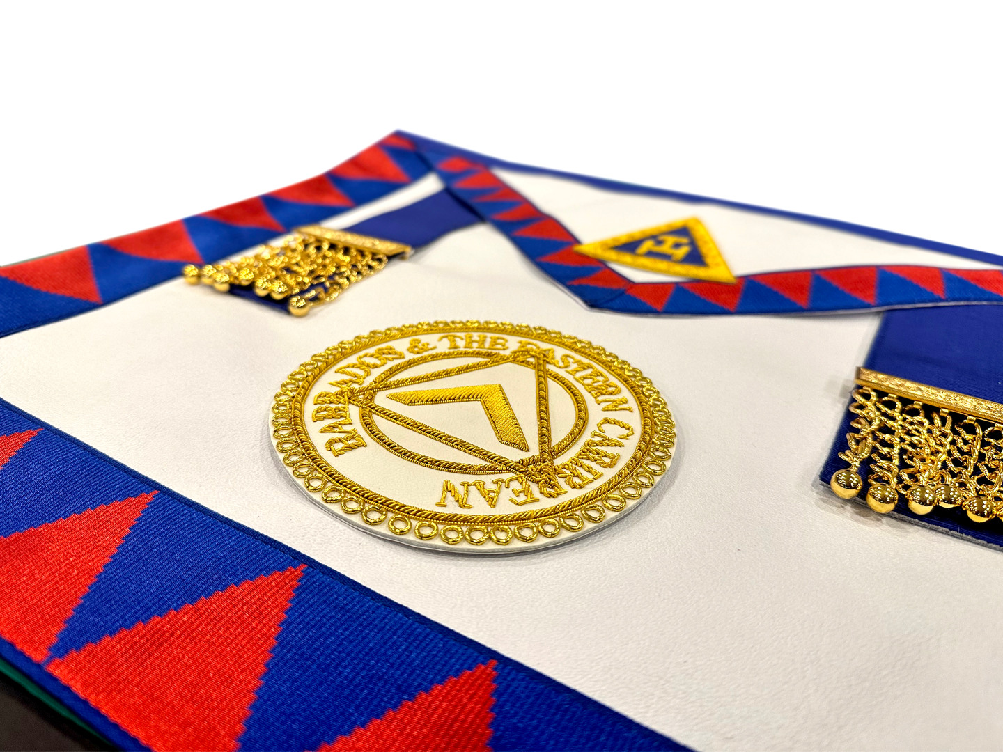 Royal Arch District Apron Badge Attached on Lambskin Apron