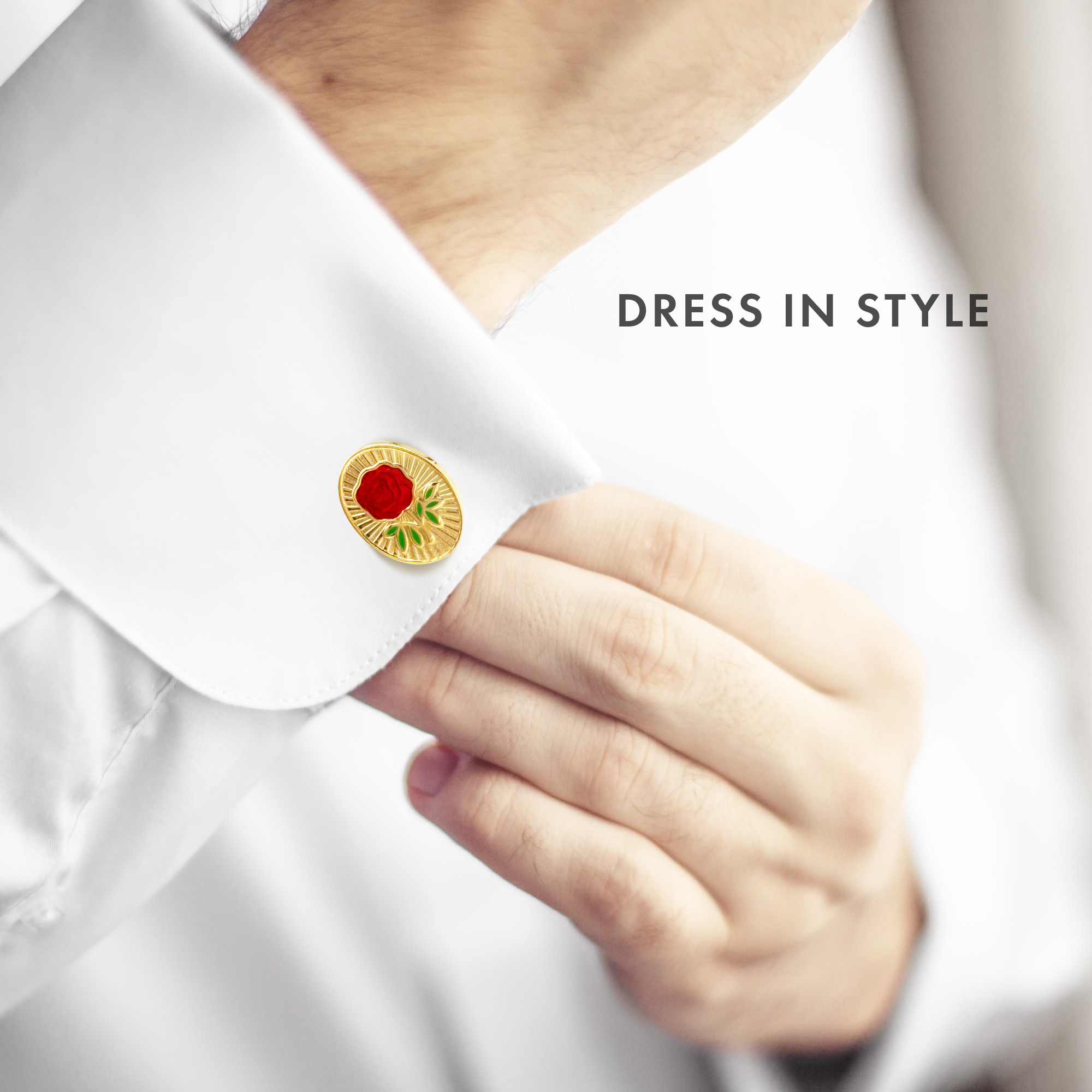 Rose Croix Oval Cufflinks