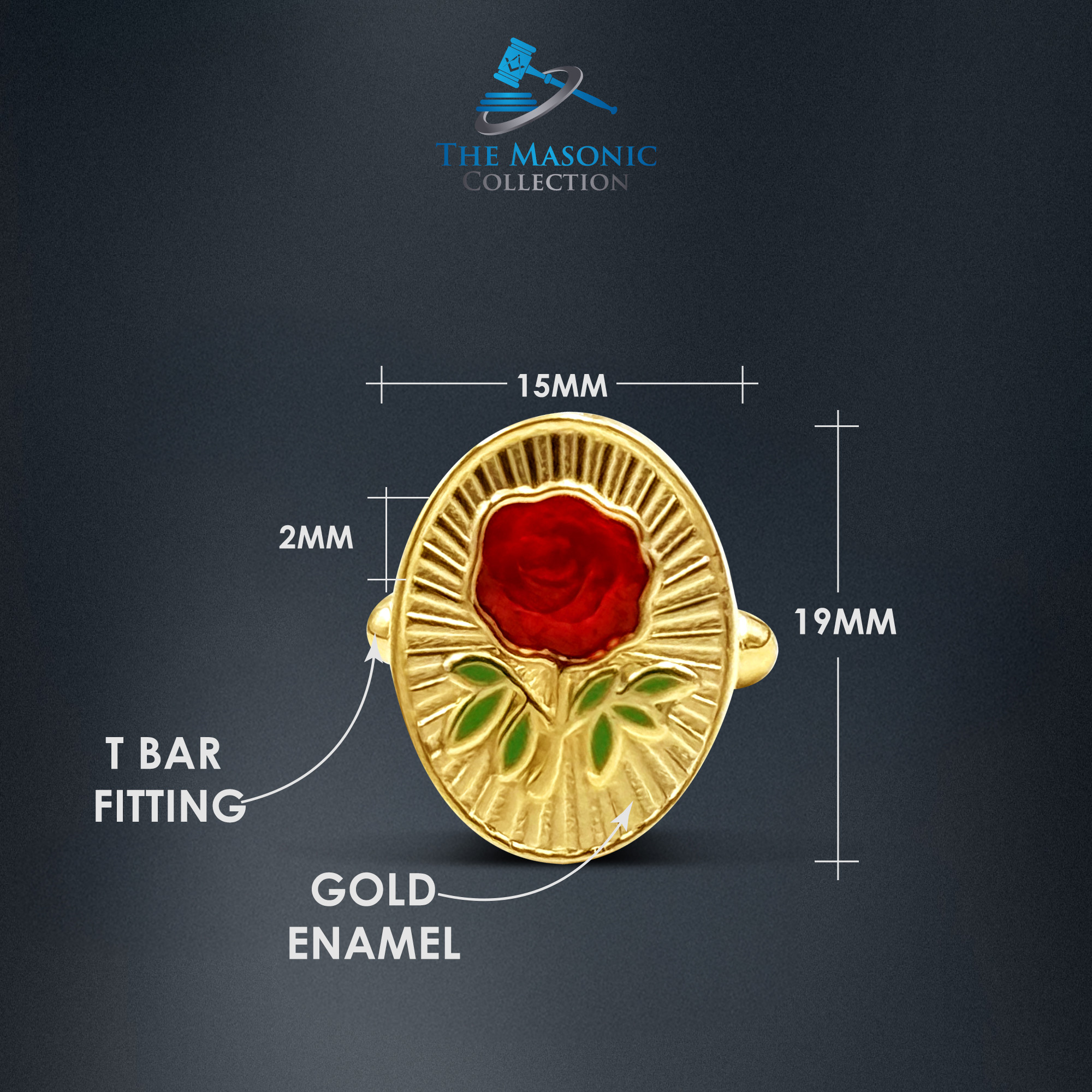 Rose Croix Oval Cufflinks