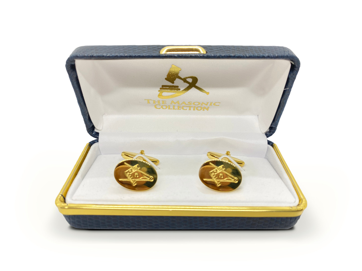Masonic Gold Plated Oval Cufflinks with G
