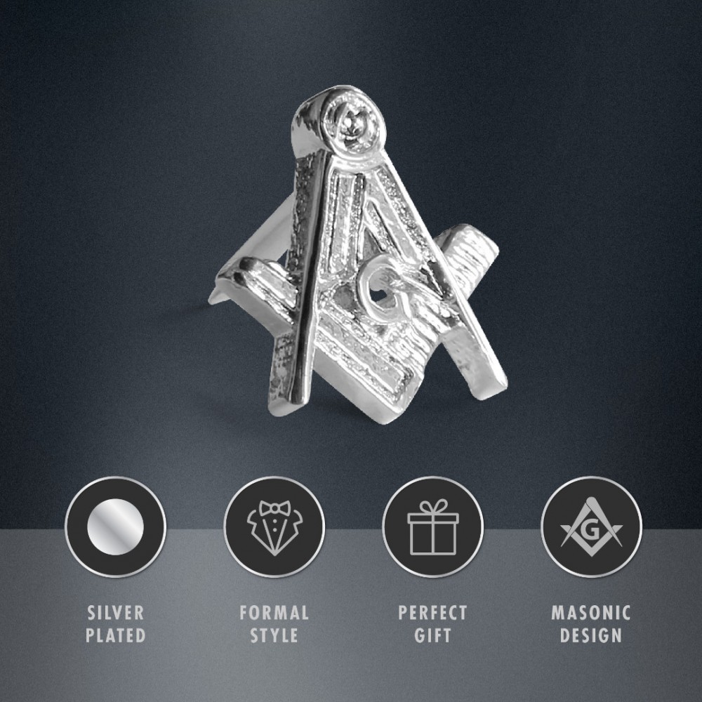 Craft Sq & Compass Silver Masonic Badge